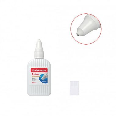 White glue PVA in a bottle with rolling applicator. Has a high level of adhesiveness due to increased content of active components and requires less time for gluing. The rolling applicator guarantees smooth and economical application. Comes off easily with water. Non-toxic. Solvent free. Frost-resistant. Does not turn yellow and crack over time. Suitable for paper, cardboard, photos, leather, wood, for decorative handicrafts.