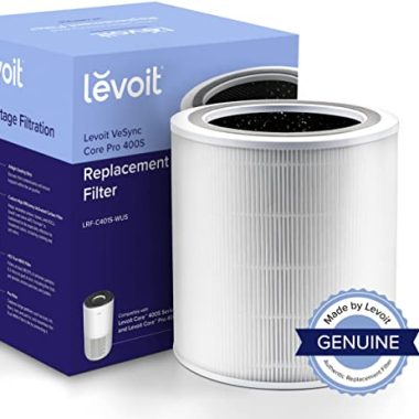 Levoit Core 400S Replacement Filter

Core400S-RFC401-WH is the Original Filter for Levoit Core 400S Air Purifier. It uses upgraded HEPAsmart Technology and AirReComposition Formula for improved air filtration.
Filter characteristics :
3-Stage Filtration : The Filter consists of an Pre-Filter, H13 True HEPA Filter, and Activated Carbon Filter. Removes 99.97% of particles 0. 3 microns in size and unwanted cooking fumes and household odors.

Ultra-fine Nylon Pre-Filter : Captures large physical particles such as dust, hairs, lint and pet furs to enhance usage life of the filter.

Upgraded HEPASmart Technology : H13 True HEPA Filter is superior medical grade mask materials for better purification. Captures 99.97% of dust and allergens 0.3 microns in size, such as household dust, pet dander, mold spores and plant pollen.

AirReComposition Formula : Improve deodorant ability by 60%. The activated carbon filter chemically decomposes unpleasant pet odors and effectively eliminates household odors and rid of second-hand gases pollution.